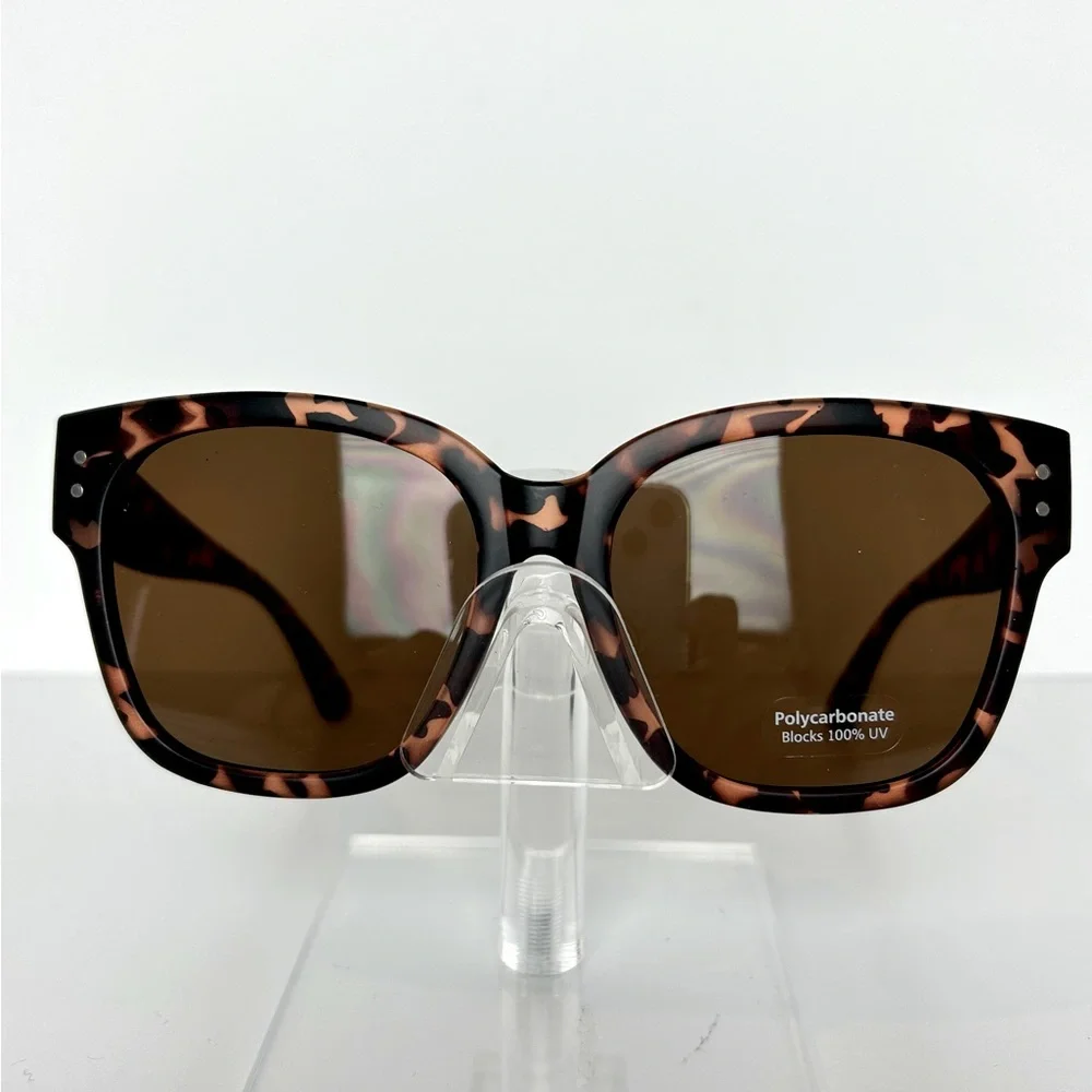 Sunglasses Women's Leopard Frame Fashion Oversized Square Shades NEW